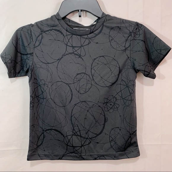 Uniqlo Kids DRY-EX Crew Neck Short-Sleeve T-Shirt in Dark Grey FL Futura 5-6yrs - Picture 1 of 6